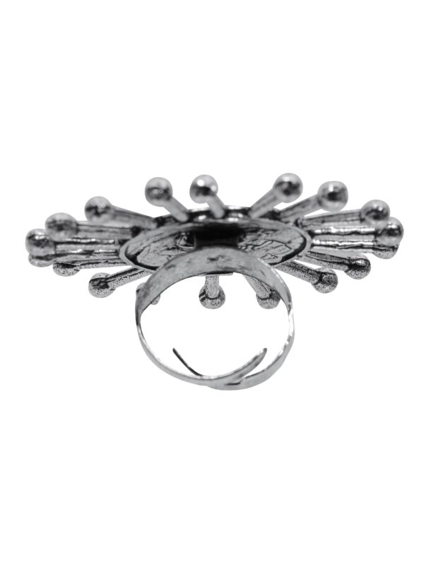 One Rupee Oxidised Silver Ring for Trendy & Unique Fashion - Image 3