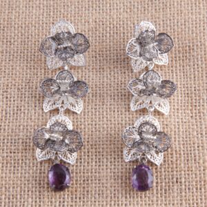 Orquidea Silver Earrings Danglers