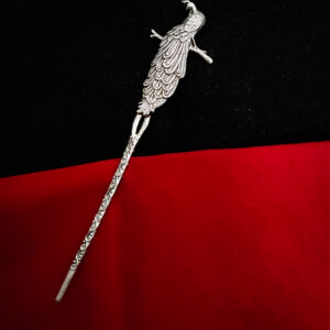 Oxidised German Silver Peacock hairpin Bun Pin