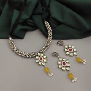 Oxidised Ghungroo Fusion Necklace Earrings Set