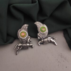 Oxidised Horse Stud Earrings