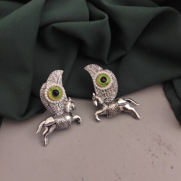 Oxidised Horse Stud Earrings - Image 3