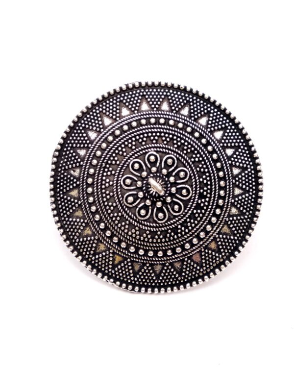 Oxidised Silver Boho Fashion Flower Ring for Everyday Glamour