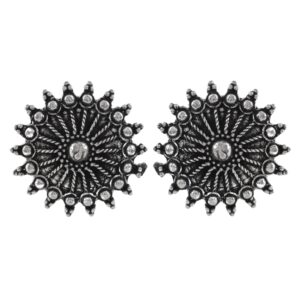 Oxidised Silver Circular Toe Ring for Women