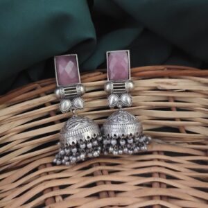 Oxidised Silver Lookalike Jhumka Earrings