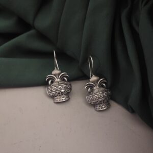 Oxidised Silver Lookalike Kalash Earrings