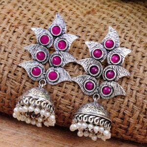 Oxidised Silver Pearl Jhumka Earrings Steal the Show for Every Occassion
