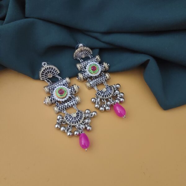 Oxidised Two Tone Earrings - Image 4