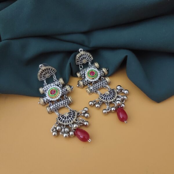 Oxidised Two Tone Earrings - Image 5