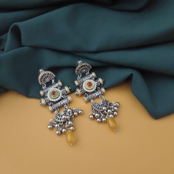 Oxidised Two Tone Earrings - Image 8