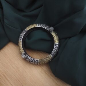 Oxidised Two tone Silver Replica Bangle-2