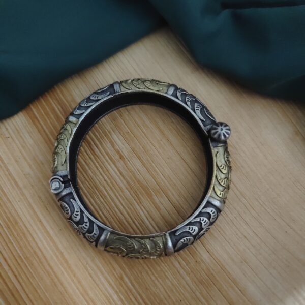 Oxidised Two tone Silver Replica Bangle-2 - Image 2