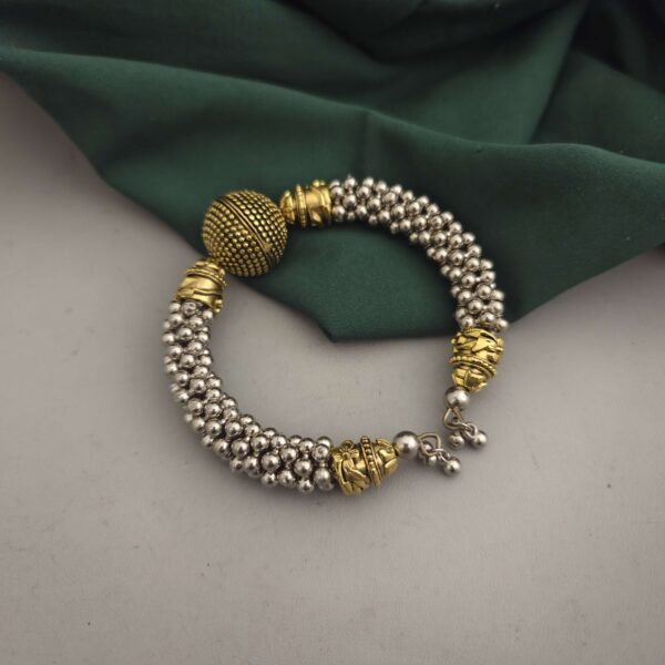 Oxidized Adjustable Two Tone Bracelet