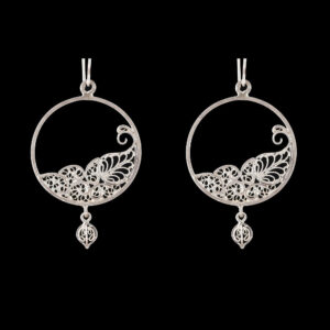 Peacock in a circle Earrings