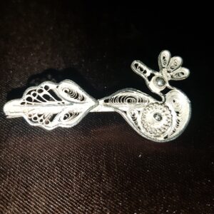Peacock shaped Silver Filigree Brooch