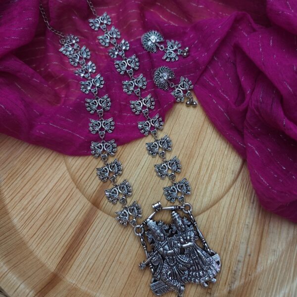 Radha Krishna Long Necklace Earrings Set
