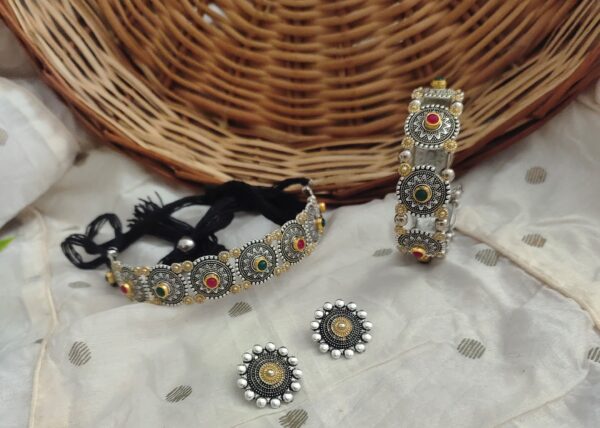 SAJANI Two tone Necklace Combo Set