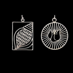 Shankh & Ganesha Asymmetric Earrings