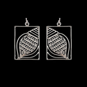 Shell in a Rectangle Earrings