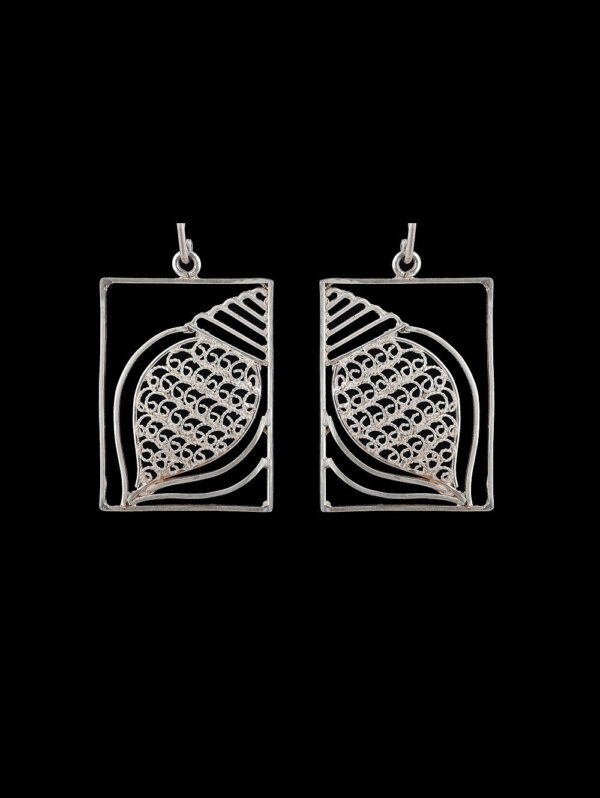Shell in a Rectangle Earrings