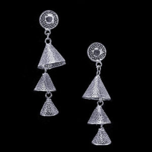 Silver Conical Earrings