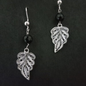 Silver Earrings Leaf
