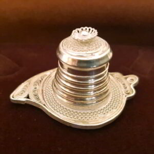 Silver Filigree Sindoor dani Kumkum Chandan holder
