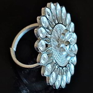 Silver Filigree adjustable big Ring Gulbahar