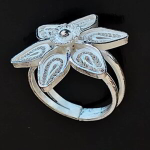 Silver Filigree adjustable big Ring Tagar