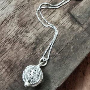Silver Linings Beads Silver Filigree Handmade Pendant and Chain