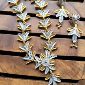 Silver Linings Blooming Dual Tone Silver Filigree Necklace