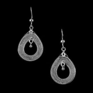 Silver Linings Drops Silver Filigree Handmade Dangle Earrings