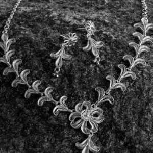 Silver Linings Floral Silver Filigree Handmade Necklace Set