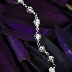 Silver Linings Heart Silver Filigree Handmade Bracelet