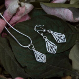 Silver Linings Kites Silver Filigree Handmade Pendant Set