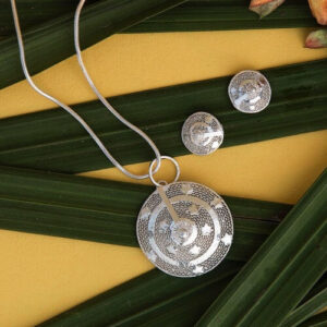 Silver Linings Madhumati Silver Filigree Handmade Pendant Set