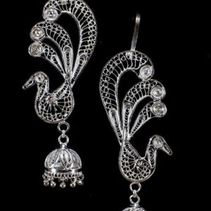 Silver Linings Morni Silver Filigree Handmade Cuff Jhumkas