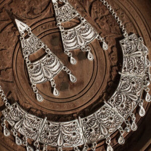 Silver Linings Mughal Silver Filigree Handmade Choker Set