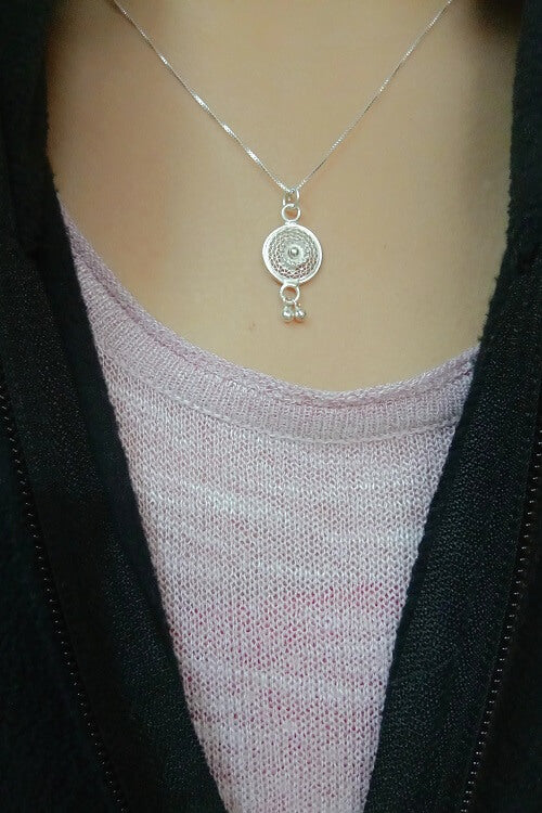 Silver Linings Tinkerbell Silver Filigree Handmade Pendant and Chain - Image 3