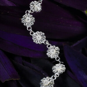 Silver Linings Wild Flowers Silver Filigree Handmade Bracelet