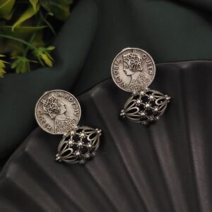 Silver Replica Coin Stud Earrings