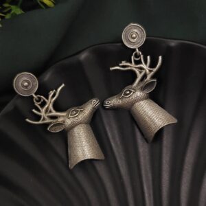 Silver Replica Deer Earrings