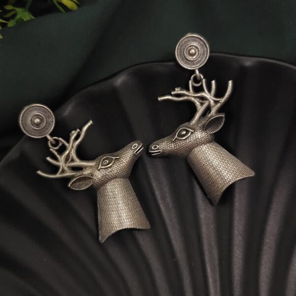 Silver Replica Deer Earrings