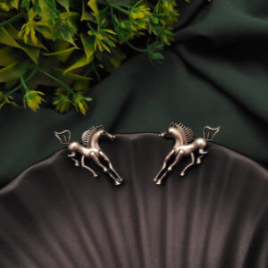 Silver Replica Horse Earrings