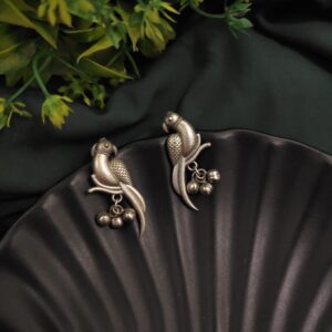 Silver Replica Parrot Earrings