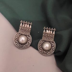 Silver Replica Pear Stud Earrings