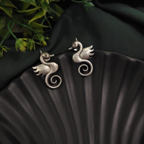 Silver Replica Sea Horse Earrings - Image 2