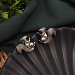 Silver Replica Squirrel Stud Earrings