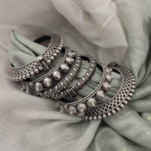 Silver replica Bangles Set of 6 pc-2