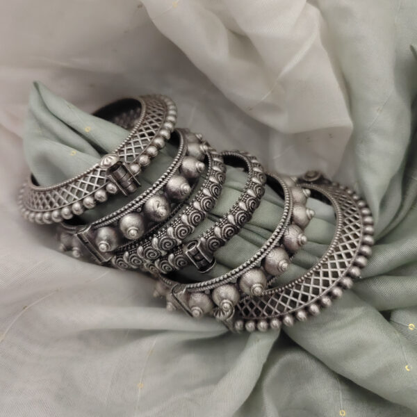 Silver replica Bangles Set of 6 pc-2